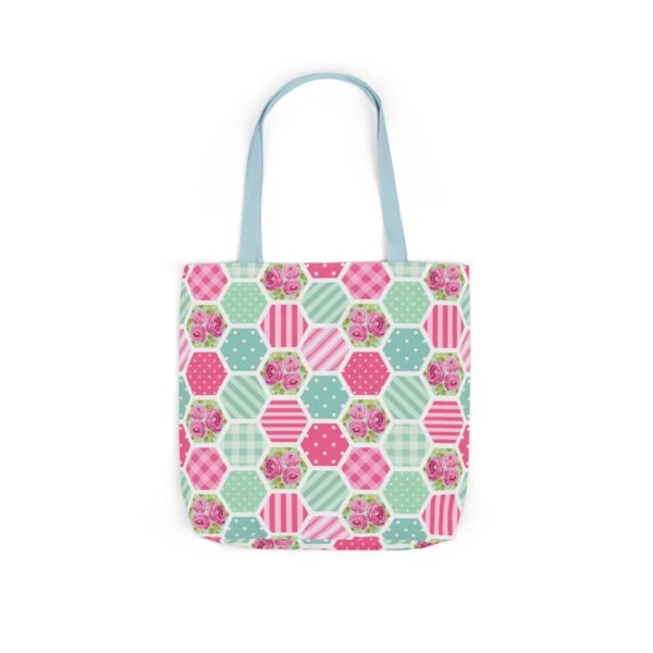 Canvas Tote Bag - Pink Blue White Floral Polka Dot Stripe - Image 64