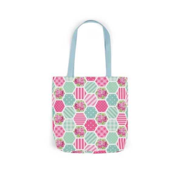 Canvas Tote Bag - Pink Blue White Floral Polka Dot Stripe - Image 37