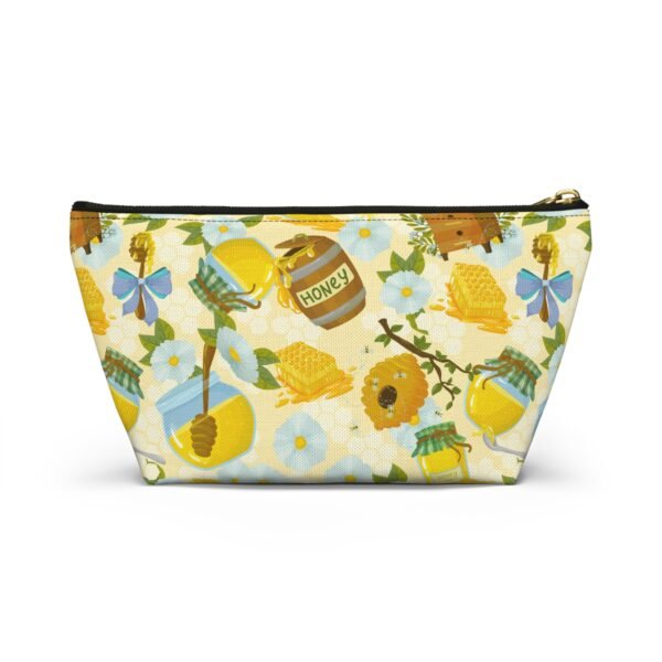Honey Jar Accessory Pouch, Honey Pattern Makeup Bag, Small Zipper Pouch, Cosmetic Bag, Travel Toiletry Bag, Gift for Bee Lovers - Image 2
