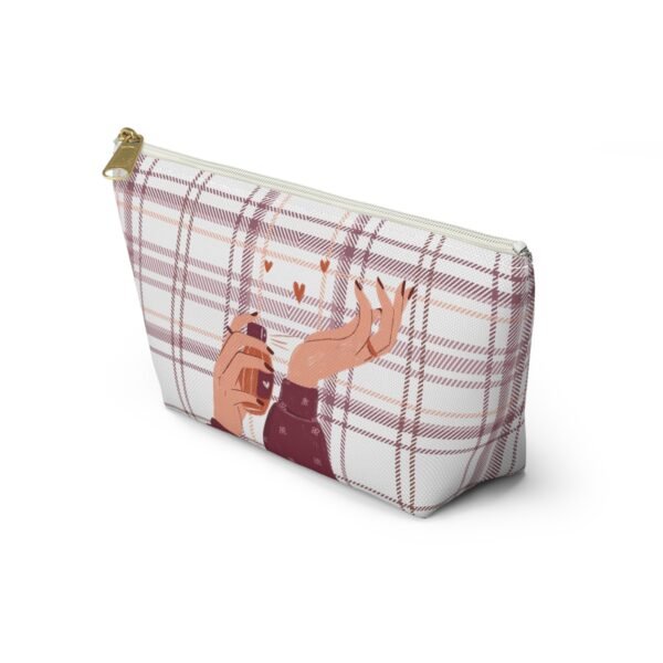 Plaid and Perfume Pattern Accessory Pouch w T-bottom, Tartan Makeup Bag, Travel Toiletry Case, Cosmetic Organizer, Gift for Her - Image 15