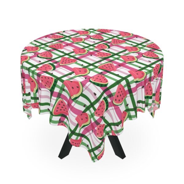 Watermelon Plaid Tablecloth - Summer Picnic Decor, Fruit Pattern Table Cover, BBQ Party Supplies, Farmhouse Kitchen Linens, Outdoor Dining - Image 4