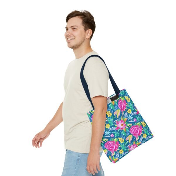 Floral Tote Bag, Colorful Flower Canvas Shopping Bag, Botanical Print Beach Tote, Reusable Grocery Bag, Gift for Garden Lovers - Image 56
