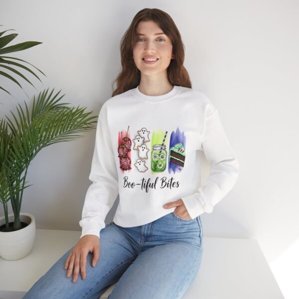 Bootiful Bites Halloween Sweatshirt, Unisex Gildan Crewneck Hoodie, Spooky Fall Clothing, Trick or Treat Apparel, Funny October Tee - Image 9