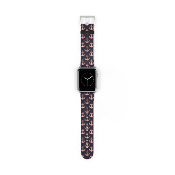 Watch Band - Nautical Pink and Navy Apple Watch Band, Multiple Sizes and Colors, anchor Pattern Strap - Image 17