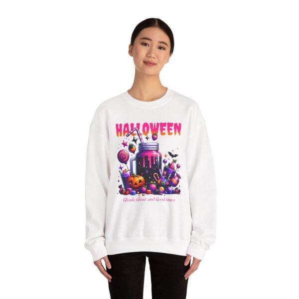 Halloween Sweets and Drink Unisex Sweatshirt, Ghouls and Ghosts Crewneck, Good Times Sweatshirt, Halloween - Image 8