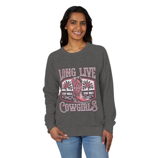 Cowgirl French Terry Raglan Crewneck Sweatshirt Long Live Design, Ranch Western Wear, Rodeo Apparel, Country Girl Shirt Gift, Cowgirl - Image 5
