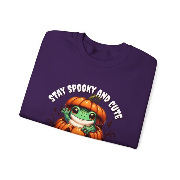 Cute Spooky Frog Jack-O-Lantern Sweatshirt, Halloween Graphic Crewneck, Unisex Jumper Gift, Funny Fall Apparel, Stay Cute Sweater - Image 41