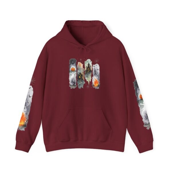 Halloween Spooky Scene Hoodie, Scary Gildan Sweatshirt, Halloween Print, Unisex Cozy Hoodie, Spooky Sweatshirt - Image 88