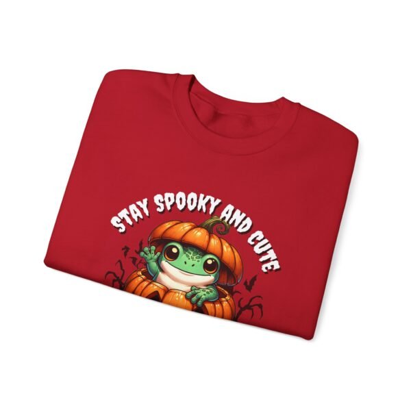 Cute Spooky Frog Jack-O-Lantern Sweatshirt, Halloween Graphic Crewneck, Unisex Jumper Gift, Funny Fall Apparel, Stay Cute Sweater - Image 51