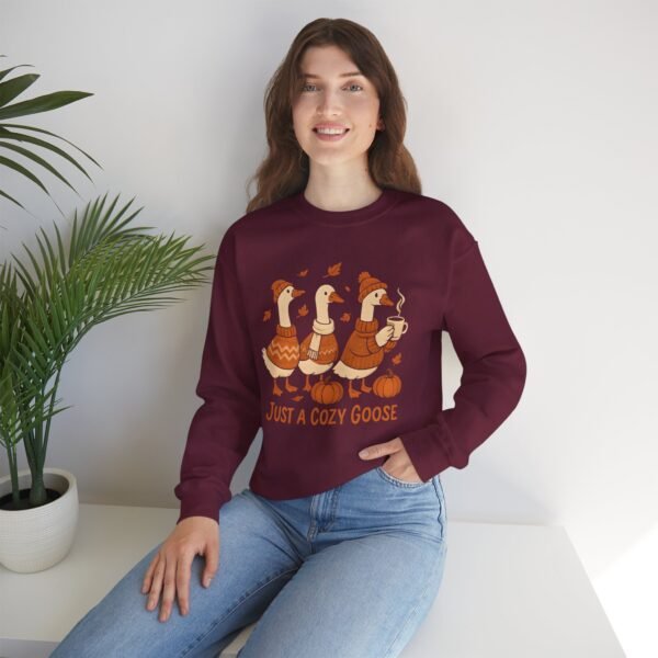 Cozy Goose Unisex Sweatshirt, Funny Bird Crewneck Jumper, Soft Gildan Pullover, Comfortable Animal Top, Chilly Weather Sweater - Image 16