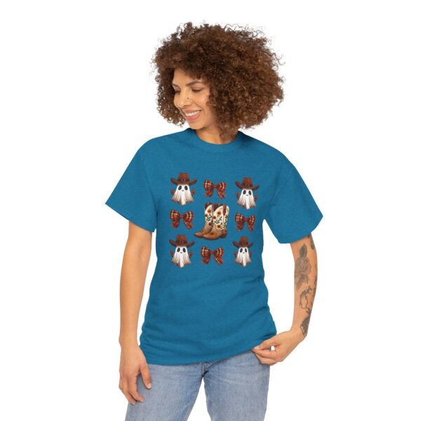 Halloween Ghost Sunflower Boots Unisex Tee, Fall Bows Gildan Shirt, Spooky Season Ghostly Top, Autumn Gift, Halloween Costume, Haunted - Image 66
