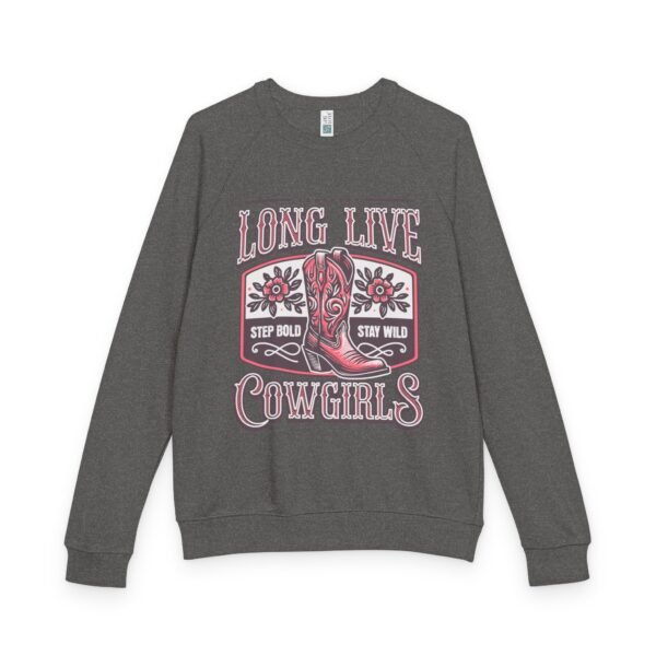 Cowgirl French Terry Raglan Crewneck Sweatshirt Long Live Design, Ranch Western Wear, Rodeo Apparel, Country Girl Shirt Gift, Cowgirl - Image 3