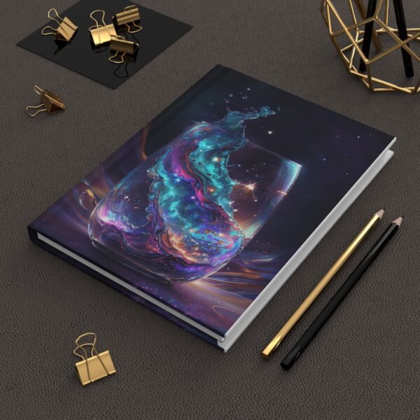 Cosmic Glass Hardcover Journal Matte - Colorful Notebook for Writing, Sketching & Doodling, Galaxy Inspired Diary, Bullet Journal Gift,