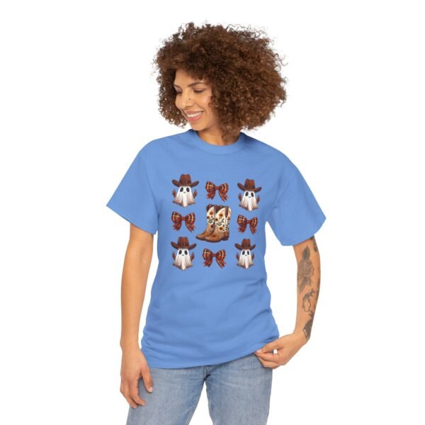 Halloween Ghost Sunflower Boots Unisex Tee, Fall Bows Gildan Shirt, Spooky Season Ghostly Top, Autumn Gift, Halloween Costume, Haunted - Image 54