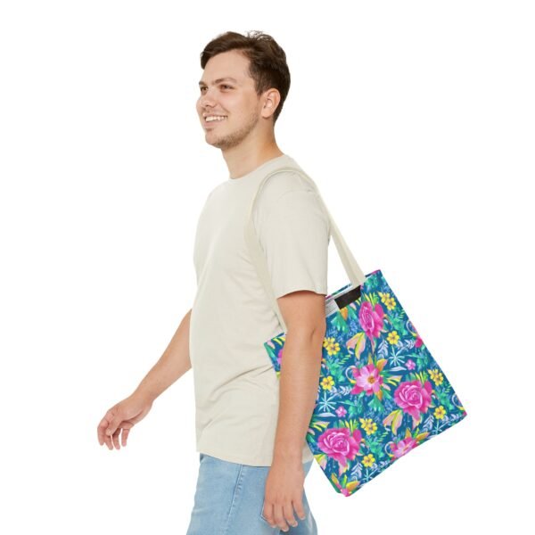 Floral Tote Bag, Colorful Flower Canvas Shopping Bag, Botanical Print Beach Tote, Reusable Grocery Bag, Gift for Garden Lovers - Image 39
