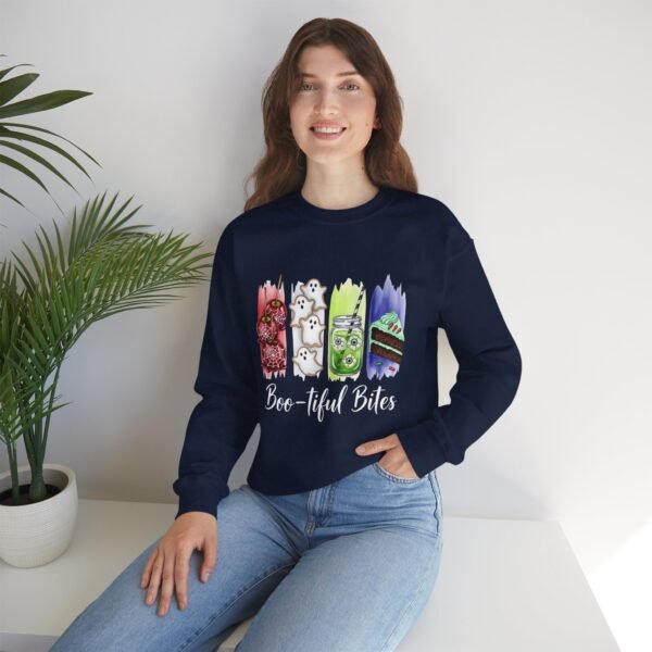 Bootiful Bites Halloween Sweatshirt, Unisex Gildan Crewneck Hoodie, Spooky Fall Clothing, Trick or Treat Apparel, Funny October Tee - Image 39
