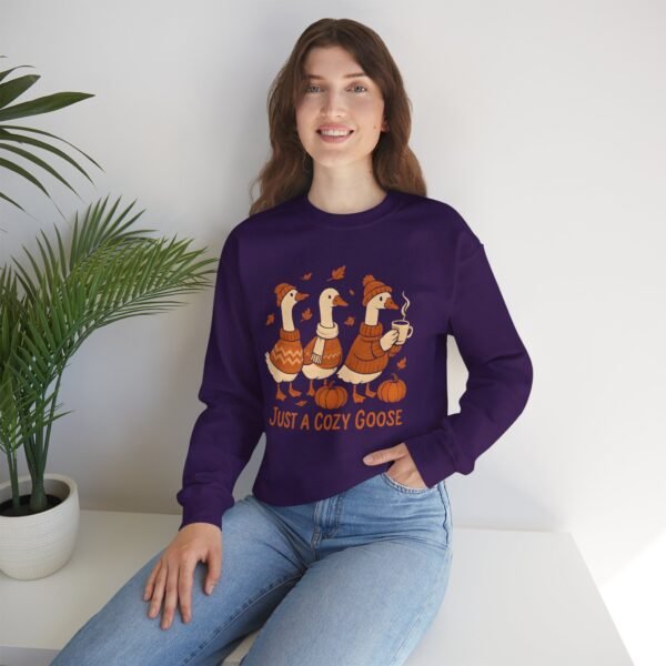 Cozy Goose Unisex Sweatshirt, Funny Bird Crewneck Jumper, Soft Gildan Pullover, Comfortable Animal Top, Chilly Weather Sweater - Image 58