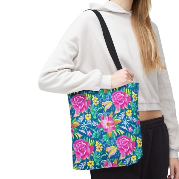 Floral Tote Bag, Colorful Flower Canvas Shopping Bag, Botanical Print Beach Tote, Reusable Grocery Bag, Gift for Garden Lovers - Image 11