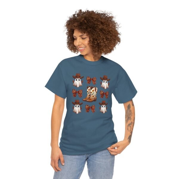 Halloween Ghost Sunflower Boots Unisex Tee, Fall Bows Gildan Shirt, Spooky Season Ghostly Top, Autumn Gift, Halloween Costume, Haunted - Image 60