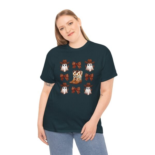 Halloween Ghost Sunflower Boots Unisex Tee, Fall Bows Gildan Shirt, Spooky Season Ghostly Top, Autumn Gift, Halloween Costume, Haunted - Image 43