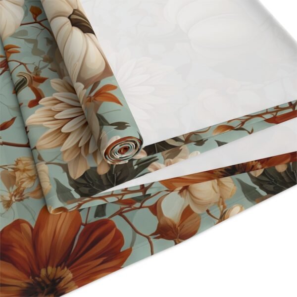 Table Runner, Pumpkin and Floral Pattern, Autumn Fall Decor, Cotton Poly Blend, Thanksgiving Table Decor, Dining Room Accessory, Kitchen - Image 8