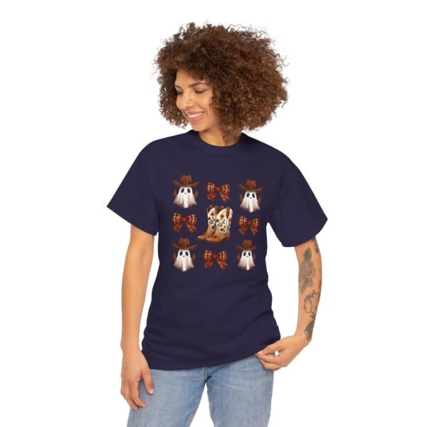 Halloween Ghost Sunflower Boots Unisex Tee, Fall Bows Gildan Shirt, Spooky Season Ghostly Top, Autumn Gift, Halloween Costume, Haunted - Image 72