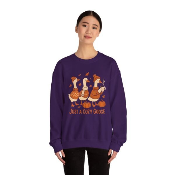 Cozy Goose Unisex Sweatshirt, Funny Bird Crewneck Jumper, Soft Gildan Pullover, Comfortable Animal Top, Chilly Weather Sweater - Image 56
