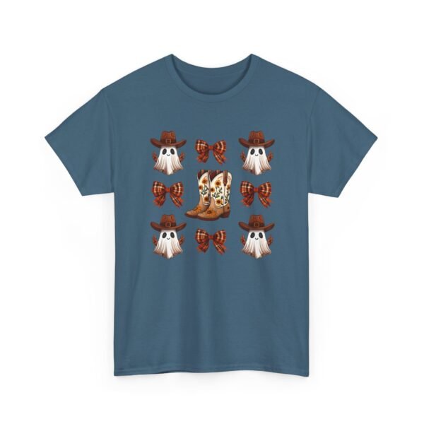 Halloween Ghost Sunflower Boots Unisex Tee, Fall Bows Gildan Shirt, Spooky Season Ghostly Top, Autumn Gift, Halloween Costume, Haunted - Image 58