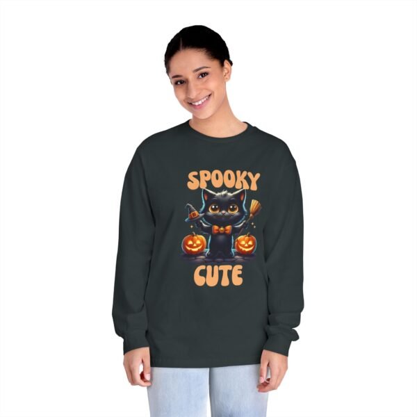 Spooky Cute Black Cat Witch Halloween Unisex Long Sleeve T-Shirt, Witchy Cat Tee, Halloween Shirt, Fall Fashion, Spooky Clothing, Black Cat - Image 12