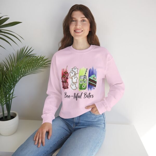 Bootiful Bites Halloween Sweatshirt, Unisex Gildan Crewneck Hoodie, Spooky Fall Clothing, Trick or Treat Apparel, Funny October Tee - Image 45