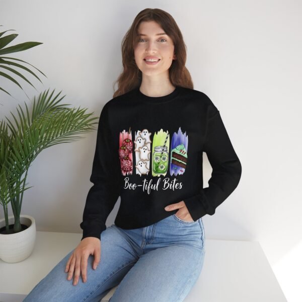 Bootiful Bites Halloween Sweatshirt, Unisex Gildan Crewneck Hoodie, Spooky Fall Clothing, Trick or Treat Apparel, Funny October Tee - Image 15