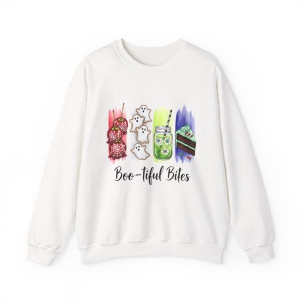 Bootiful Bites Halloween Sweatshirt, Unisex Gildan Crewneck Hoodie, Spooky Fall Clothing, Trick or Treat Apparel, Funny October Tee - Image 4