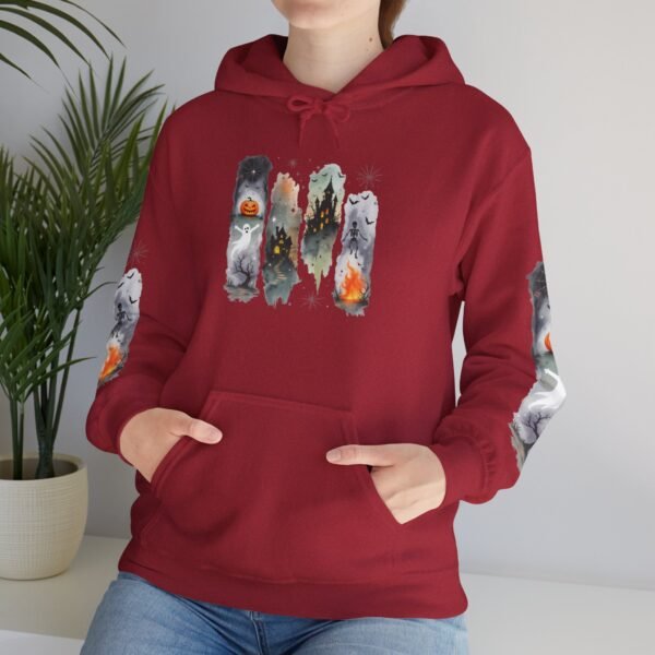 Halloween Spooky Scene Hoodie, Scary Gildan Sweatshirt, Halloween Print, Unisex Cozy Hoodie, Spooky Sweatshirt - Image 87