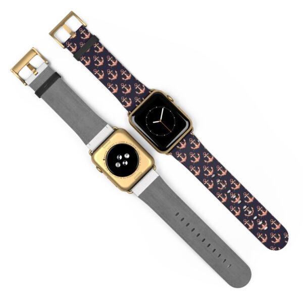 Watch Band - Nautical Pink and Navy Apple Watch Band, Multiple Sizes and Colors, anchor Pattern Strap - Image 31