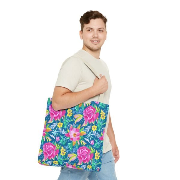Floral Tote Bag, Colorful Flower Canvas Shopping Bag, Botanical Print Beach Tote, Reusable Grocery Bag, Gift for Garden Lovers - Image 45