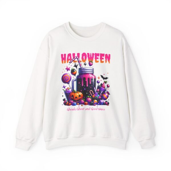 Halloween Sweets and Drink Unisex Sweatshirt, Ghouls and Ghosts Crewneck, Good Times Sweatshirt, Halloween - Image 5