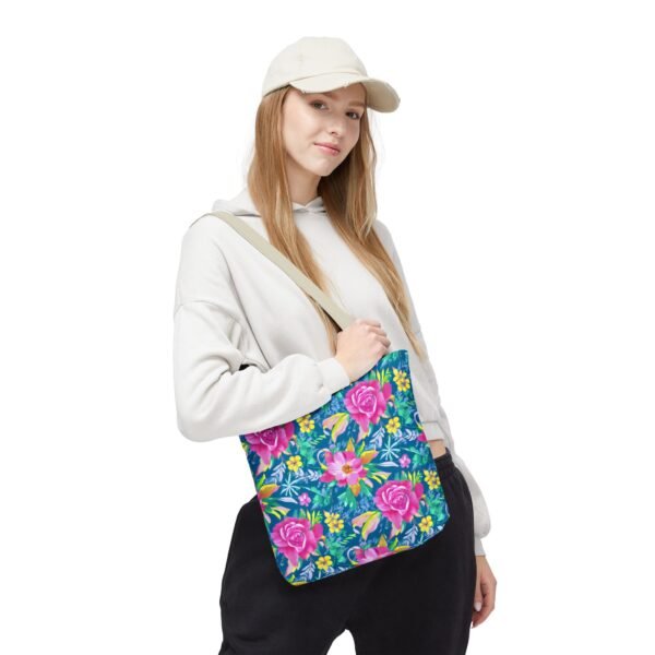 Floral Tote Bag, Colorful Flower Canvas Shopping Bag, Botanical Print Beach Tote, Reusable Grocery Bag, Gift for Garden Lovers - Image 36