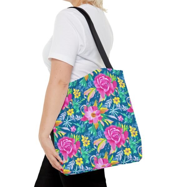 Floral Tote Bag, Colorful Flower Canvas Shopping Bag, Botanical Print Beach Tote, Reusable Grocery Bag, Gift for Garden Lovers - Image 15