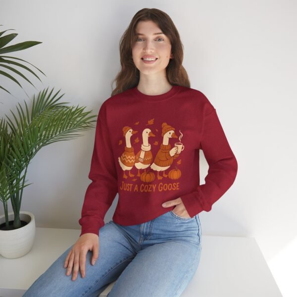 Cozy Goose Unisex Sweatshirt, Funny Bird Crewneck Jumper, Soft Gildan Pullover, Comfortable Animal Top, Chilly Weather Sweater - Image 64