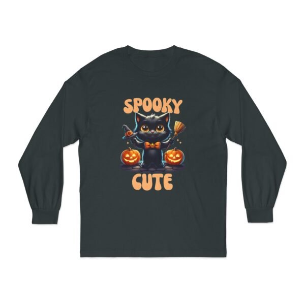 Spooky Cute Black Cat Witch Halloween Unisex Long Sleeve T-Shirt, Witchy Cat Tee, Halloween Shirt, Fall Fashion, Spooky Clothing, Black Cat - Image 9