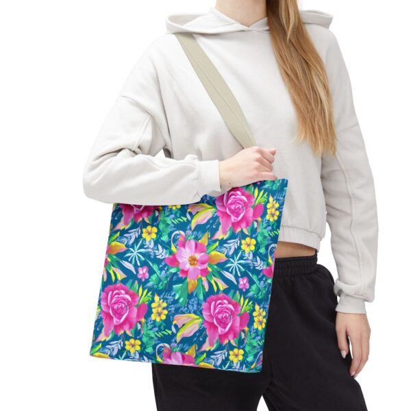 Floral Tote Bag, Colorful Flower Canvas Shopping Bag, Botanical Print Beach Tote, Reusable Grocery Bag, Gift for Garden Lovers - Image 42