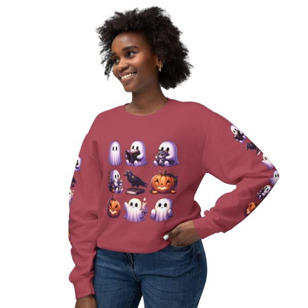 Ghost, Cats and Raven Edgar Allen Poe Halloween Sweatshirt, Spooky Book Lover Gift, Comfort Colors Crewneck - Image 81
