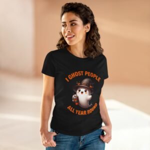Ghost People All Year Round Halloween Women's Tee, Funny Gildan T-Shirt, Spooky Halloween Shirt, Halloween Costume Shirt, Halloween Party