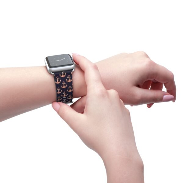 Watch Band - Nautical Pink and Navy Apple Watch Band, Multiple Sizes and Colors, anchor Pattern Strap - Image 20