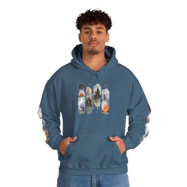Halloween Spooky Scene Hoodie, Scary Gildan Sweatshirt, Halloween Print, Unisex Cozy Hoodie, Spooky Sweatshirt - Image 52