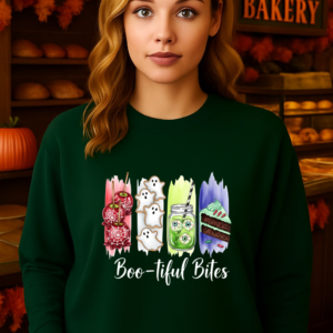 Bootiful Bites Halloween Sweatshirt, Unisex Gildan Crewneck Hoodie, Spooky Fall Clothing, Trick or Treat Apparel, Funny October Tee