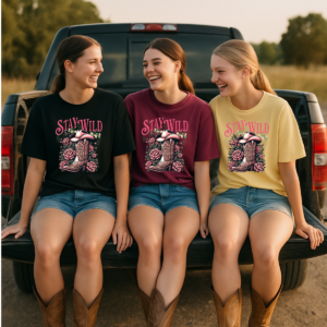 Stay Wild Cowgirl Unisex Garment-Dyed T-shirt, Comfort Colors Tee, Western Style Shirt, Boho Graphic Top, Rodeo Apparel