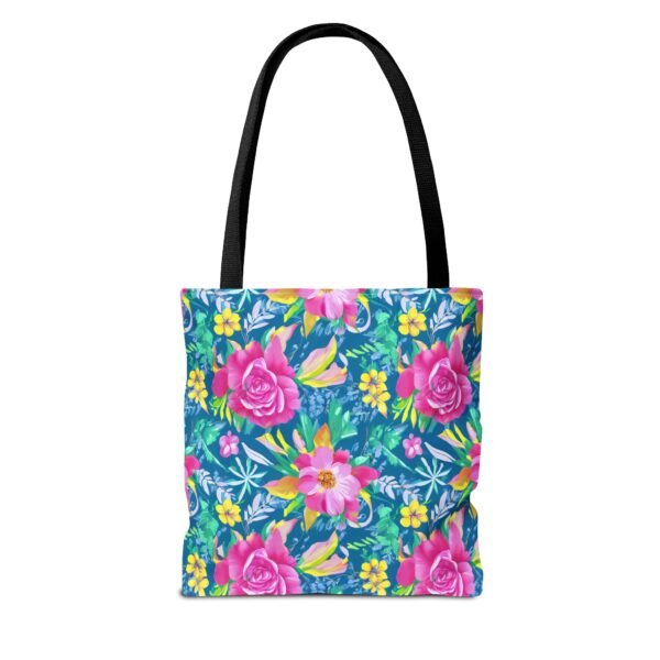 Floral Tote Bag, Colorful Flower Canvas Shopping Bag, Botanical Print Beach Tote, Reusable Grocery Bag, Gift for Garden Lovers - Image 8