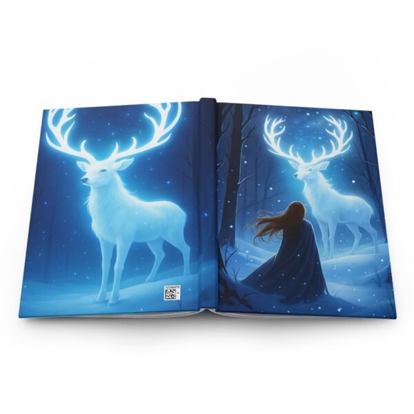 Fantasy Hardcover Journal Matte, Woman and Mystical Deer in Forest, Magical Notebook for Writing, Diary, Planner, Gift, Stationery - Image 2