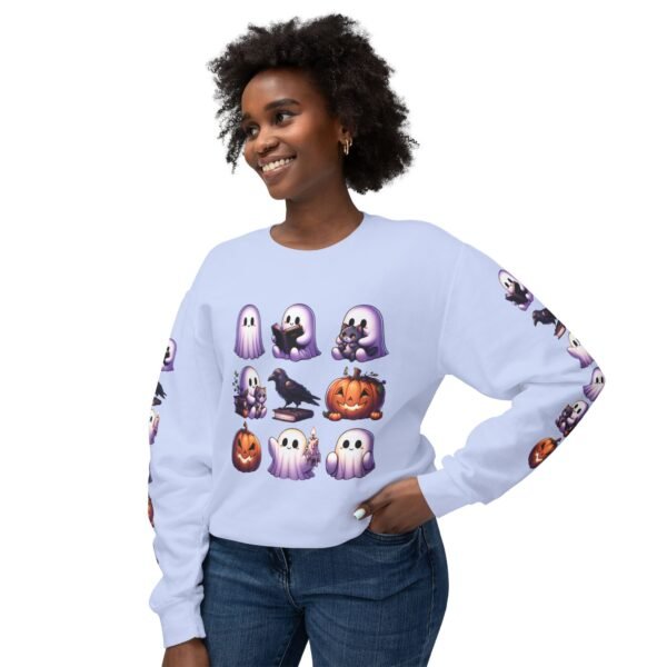 Ghost, Cats and Raven Edgar Allen Poe Halloween Sweatshirt, Spooky Book Lover Gift, Comfort Colors Crewneck - Image 57